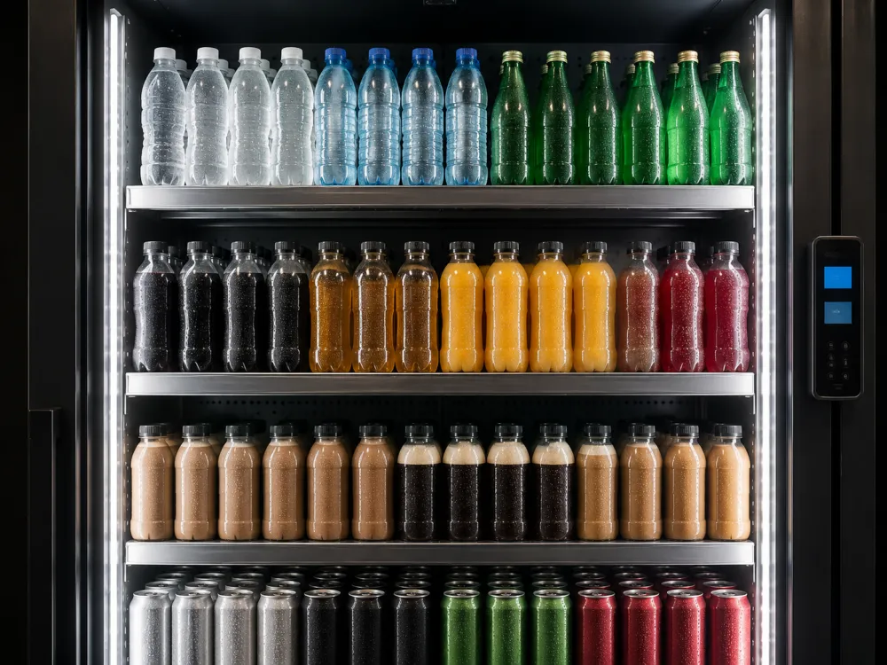 Assortiment dranken in de automaat