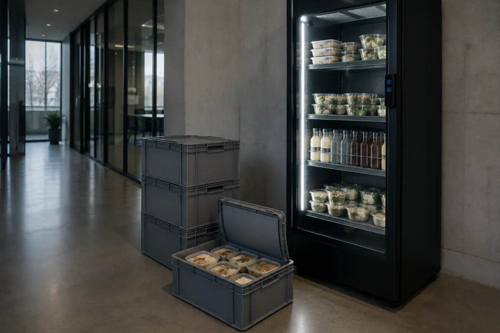 Transportkratten bij de smart fridge