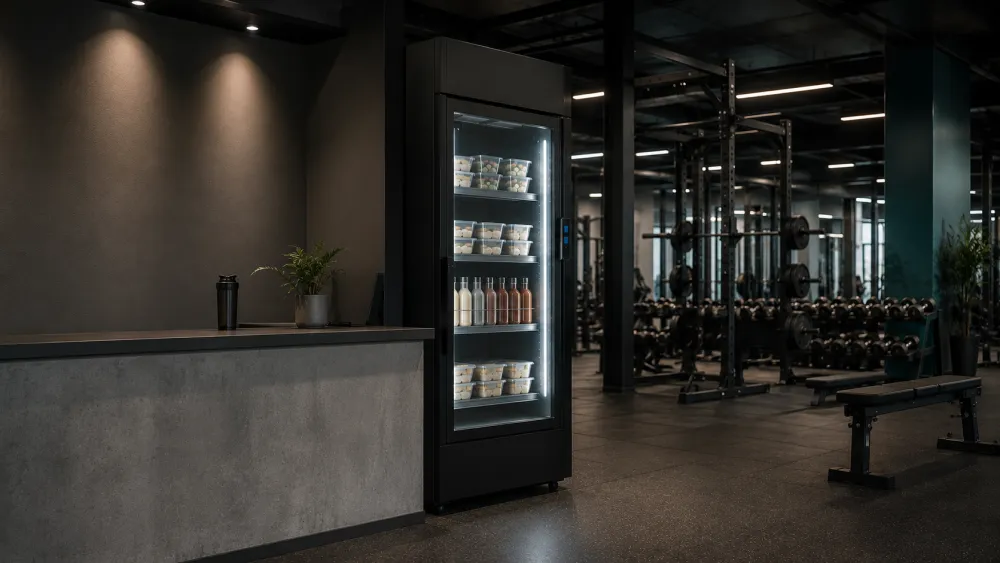 Smart fridge in een fitnesscentrum