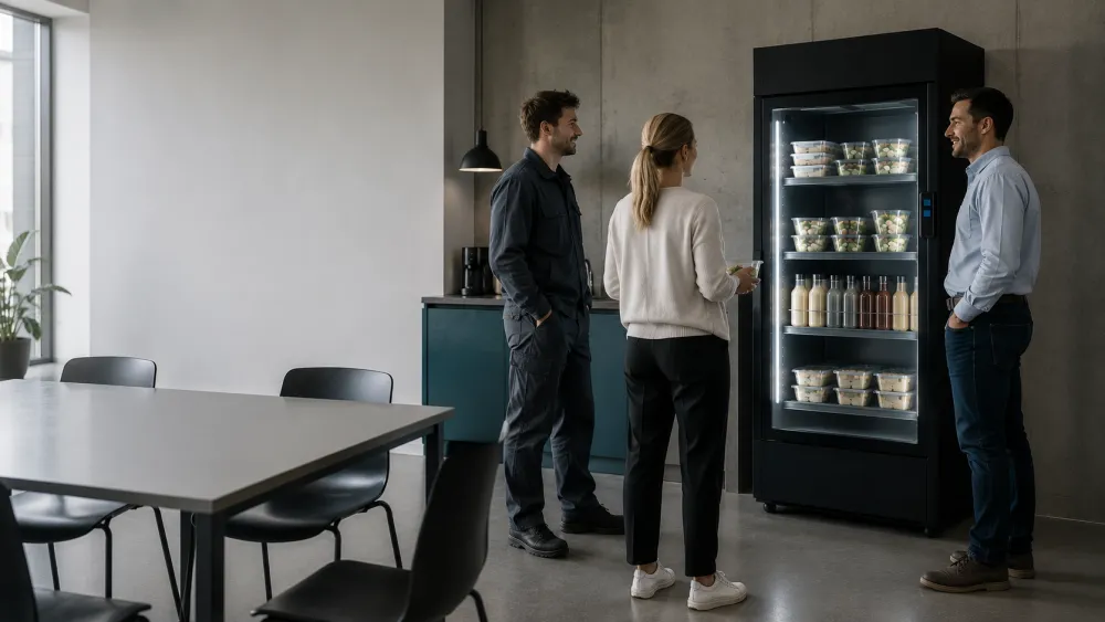 Collega's bij de smart fridge