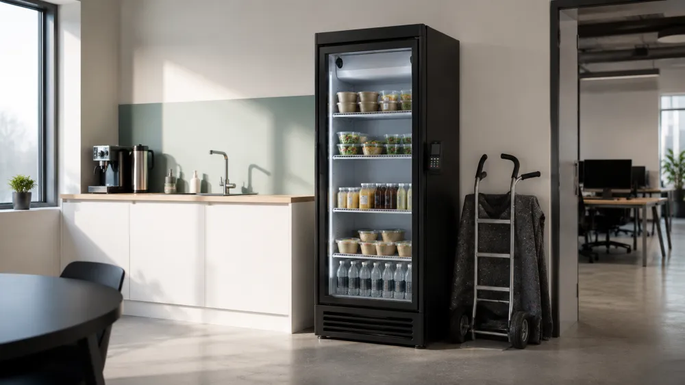 Smart fridge geplaatst in de kantoorkeuken