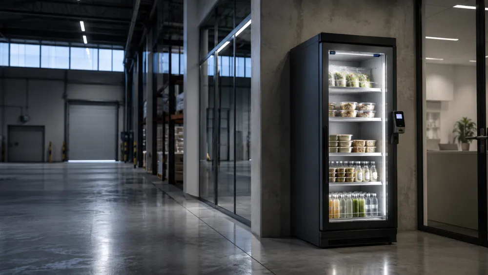 Smart fridge in een magazijn