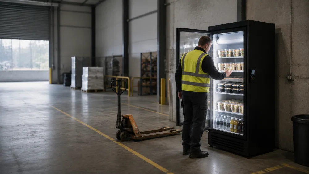 Magazijnmedewerker bij de smart fridge