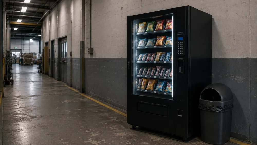 Snackautomaat in een magazijn