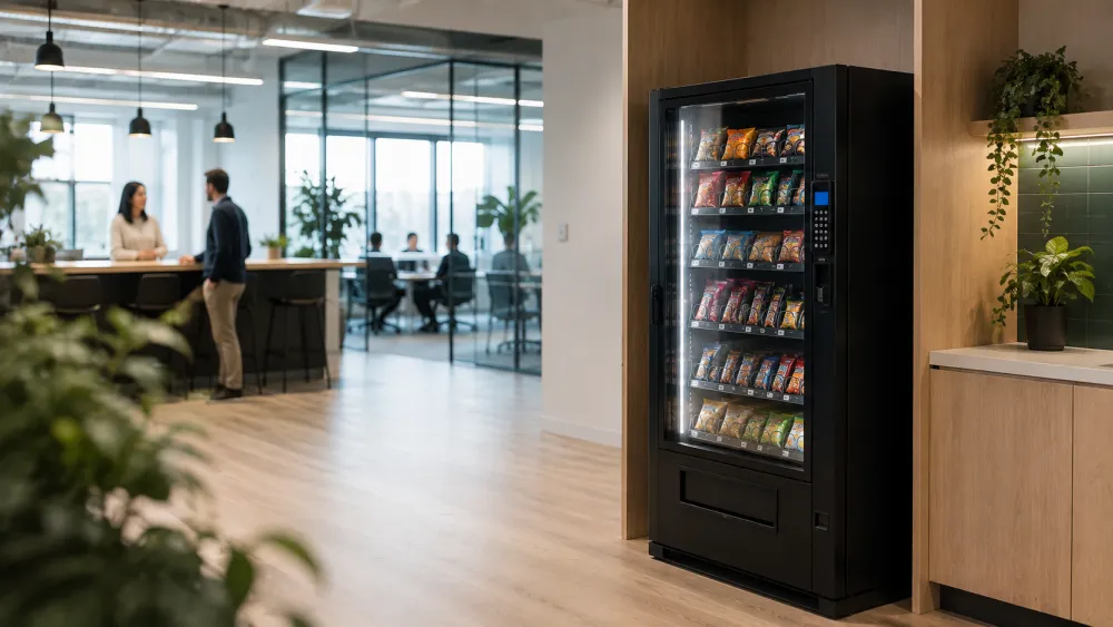 Snackautomaat in een modern kantoor